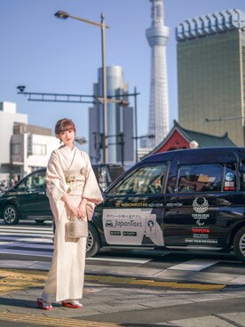 「和服」｜「アイテム（その他）」を使った、Viggieさん（レディース・165cm）の冬コーディネート