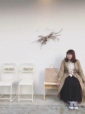 「YEAR（イヤー）のアイテム」を使った、リコさん（レディース・157cm）の冬コーディネート