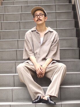 「アイテム（スリッポン）」を使った、サトーさん（メンズ・175cm・20代）の夏コーディネート