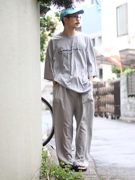 「SEANJOHN（ショーンジョン）のアイテム（トップス）」を使った、サトーさん（メンズ・175cm）の夏コーディネート