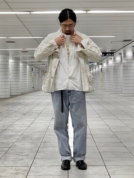 「アートTシャツ」｜「アイテム（アクセサリー）」を使った、うちだなつし Lv.24さん（メンズ・175cm）の夏コーディネート