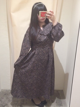 W Closet ダブルクローゼット の 小花柄カシュクール後ろリボンワンピース ワンピース Wear