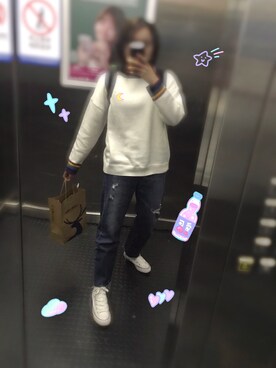 「school」｜「アイテム（その他シューズ）」を使った、阿肖肖さん（レディース・168cm）の冬コーディネート