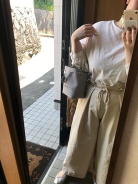 「しまむら（シマムラ）のアイテム（バッグ、シルバー系）」を使った、mさん（レディース・155cm）の夏コーディネート