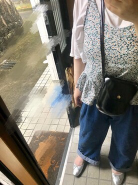 「Crisp（クリスプ）のアイテム（トップス、グリーン系）」を使った、mさん（レディース・155cm）の夏コーディネート