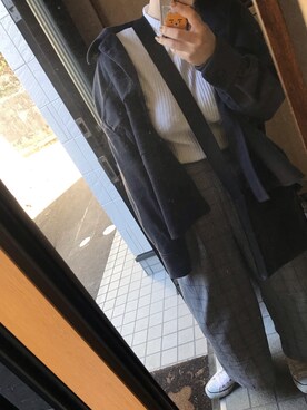 「kutir（クティール）のアイテム（ジャケット/アウター、ブルー系）」を使った、mさん（レディース・155cm）の秋コーディネート