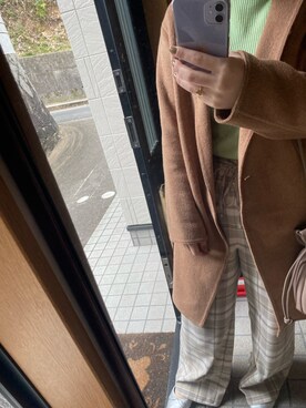「UNIQLO（ユニクロ）のアイテム（ジャケット/アウター、ブラウン系）」を使った、mさん（レディース・155cm）の冬コーディネート
