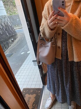「しまむら（シマムラ）のアイテム（バッグ、シルバー系）」を使った、mさん（レディース・155cm）の冬コーディネート