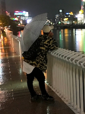 「A BATHING APE（アベイシングエイプ）のアイテム（マウンテンパーカー）」を使った、U--Kiiさん（メンズ・173cm）の春コーディネート