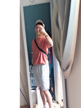 「PULL&BEAR（プルアンドベア）のアイテム（Tシャツ/カットソー）」を使った、Xiinza-さん（メンズ・179cm）の春コーディネート