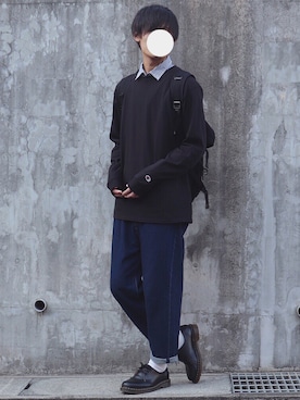 「Dr. Martens（ドクターマーチン）のDr.Martens (ドクターマーチン)/1461 3EYE GIBSON SHOES（その他シューズ）」を使った、DAISUKE.さん（メンズ・177cm）の秋コーディネート