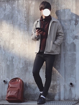 「FOSSIL（フォッシル）のアイテム（バッグ）」を使った、DAISUKE.さん（メンズ・177cm）の冬コーディネート