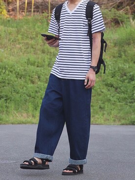「マリン」｜「アイテム（アナログ腕時計）」を使った、DAISUKE.さん（メンズ・177cm）の春コーディネート