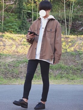 「NO NEED（ノーニード）のアイテム（ブルゾン）」を使った、DAISUKE.さん（メンズ・177cm）の秋コーディネート