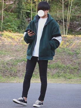 「NO NEED（ノーニード）のアイテム（ブルゾン）」を使った、DAISUKE.さん（メンズ・177cm）の秋コーディネート