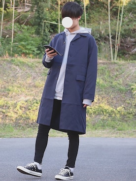 「アイテム（ステンカラーコート）」を使った、DAISUKE.さん（メンズ・177cm・20代）の秋コーディネート
