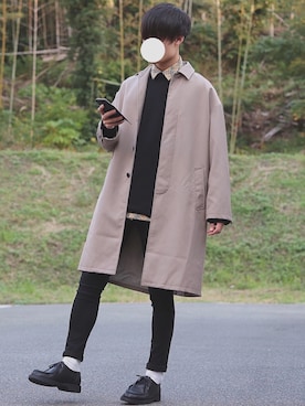 「アイテム（ステンカラーコート）」を使った、DAISUKE.さん（メンズ・177cm・20代）の秋コーディネート
