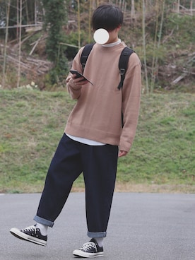 「act'm（アクトム）のアイテム（ニット/セーター）」を使った、DAISUKE.さん（メンズ・177cm）の冬コーディネート