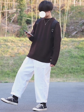 「niko and...（ニコアンド）のペインターデニムパンツ（デニムパンツ）」を使った、DAISUKE.さん（メンズ・177cm）の春コーディネート