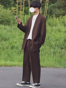 「marka（マーカ）のアイテム（テーラードジャケット）」を使った、DAISUKE.さん（メンズ・177cm）の秋コーディネート