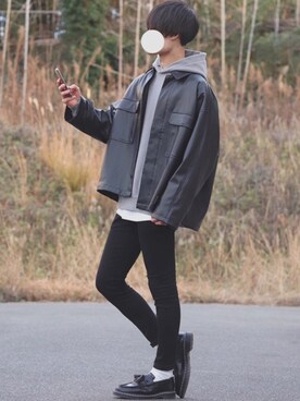 「INTER FACTORY（インターファクトリー）のアイテム（その他アウター）」を使った、DAISUKE.さん（メンズ・177cm）の冬コーディネート