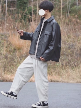 「INTER FACTORY（インターファクトリー）のアイテム（その他アウター）」を使った、DAISUKE.さん（メンズ・177cm）の冬コーディネート