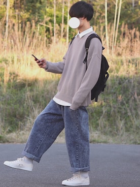「YOUNG&OLSEN The DRYGOODS STORE（ヤングアンドオルセン）のアイテム（スニーカー）」を使った、DAISUKE.さん（メンズ・177cm）の春コーディネート