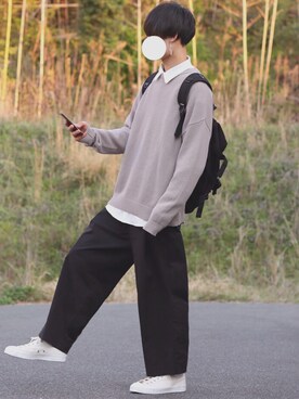 「YOUNG&OLSEN The DRYGOODS STORE（ヤングアンドオルセン）のアイテム（スニーカー）」を使った、DAISUKE.さん（メンズ・177cm）の春コーディネート