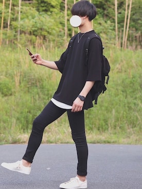 「YOUNG&OLSEN The DRYGOODS STORE（ヤングアンドオルセン）のアイテム（スニーカー）」を使った、DAISUKE.さん（メンズ・177cm）の春コーディネート