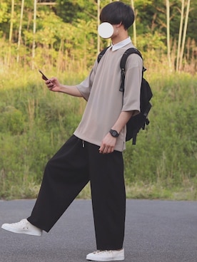 「YOUNG&OLSEN The DRYGOODS STORE（ヤングアンドオルセン）のアイテム（スニーカー）」を使った、DAISUKE.さん（メンズ・177cm）の春コーディネート