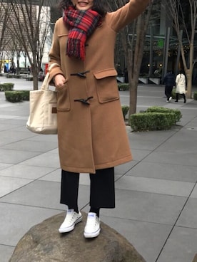 「A part by（アパートバイ）のアイテム（ダッフルコート）」を使った、kinako（∵）さん（レディース・162cm）の春コーディネート