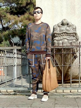 「CARRERA（カレラ）のアイテム」を使った、Panda Ngさん（メンズ・180cm）の冬コーディネート