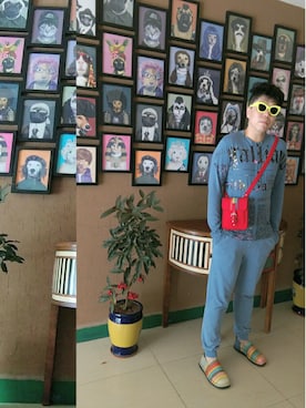 「Macanna（マカナ）のアイテム」を使った、Panda Ngさん（メンズ・179cm）の夏コーディネート