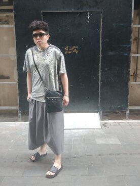 「MARC JACOBS（マークジェイコブス）のアイテム（アクセサリー）」を使った、Panda Ngさん（メンズ・179cm・30代）の冬コーディネート
