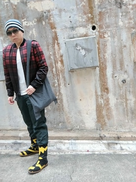 「HORACE （ホレース）のアイテム」を使った、Panda Ngさん（メンズ・179cm）の冬コーディネート