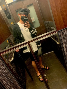 「CDG（シーディージー）のアイテム（帽子）」を使った、HYTさん（メンズ・174cm）の夏コーディネート