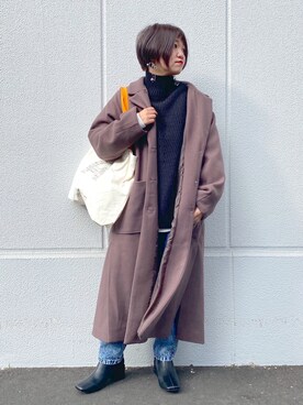 「PAGEBOY」｜「アイテム（ダウンジャケット/コート）」を使った、miii.さん（レディース・150cm）の冬コーディネート