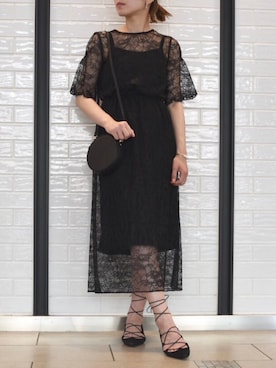 「kaene（カエン）のアイテム（ワンピース）」を使った、kaeneSTAFFさん（レディース・164cm）の春コーディネート