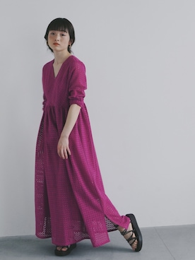 「kaene（カエン）のアイテム（ワンピース）」を使った、kaeneSTAFFさん（レディース・153cm）の秋コーディネート
