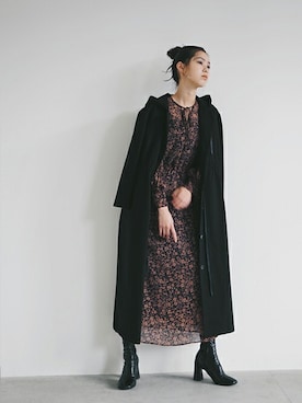 「kaene（カエン）のアイテム（モッズコート）」を使った、kaeneSTAFFさん（レディース・166cm）の冬コーディネート