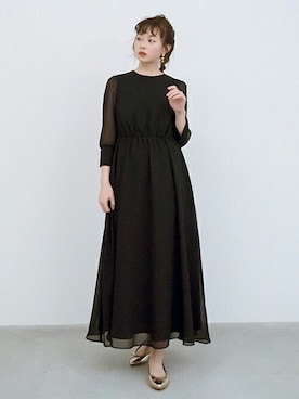 「アイテム（ドレス）」を使った、kaeneSTAFFさん（レディース・161cm）の冬コーディネート