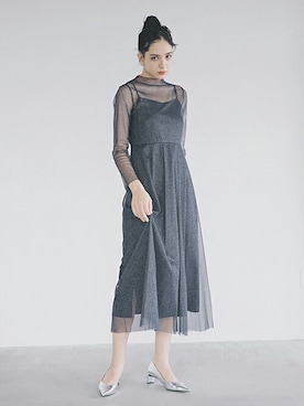 「アイテム（ドレス、グレー系）」を使った、kaeneSTAFFさん（レディース・170cm）の冬コーディネート