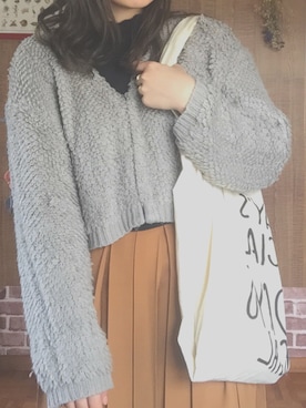 「TODAY'S SPECIAL（トゥデイズスペシャル）のMARCHE BAG/マルシェバッグ（エコバッグ/サブバッグ）」を使った、yuinaさん（レディース・162cm）の秋コーディネート