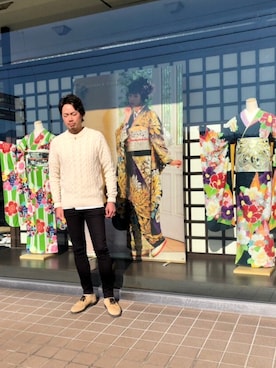 「ROTTWEILER（ロットワイラー）のアイテム（ネックレス）」を使った、S.Tetsu.TURFさん（メンズ・178cm）の冬コーディネート