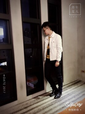 「H&M（エイチ・アンド・エム）のアイテム（ジャケット/アウター）」を使った、Bacchus Chenさん（メンズ・168cm・20代）の秋コーディネート