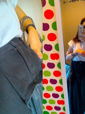 「LA BELLE ETUDE（ラベルエチュード）のアイテム（デニムスカート）」を使った、shionmamaさん（レディース・152cm）の秋コーディネート