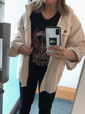 「ZOZO（ゾゾ）のスリムテーパードデニムパンツ［WOMEN］（デニムパンツ）」を使った、hanamama87さん（レディース・155cm）の春コーディネート