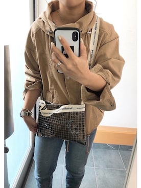 「ZOZO（ゾゾ）のスリムテーパードデニムパンツ［WOMEN］（デニムパンツ）」を使った、hanamama87さん（レディース・155cm）の春コーディネート