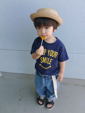 「S&H（エスアンドエイチ）のアイテム」を使った、Ｒ兄弟さん（キッズ・80cm）の夏コーディネート