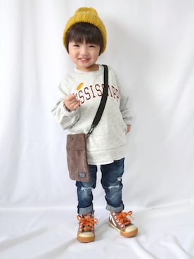 「アイテム（スウェット）」を使った、Ｒ兄弟さん（キッズ・90cm）の秋コーディネート